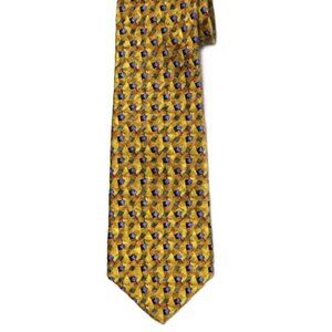 Vintage Robert Talbott Silk Tie Golden Yellow Fancy Geometric Men's